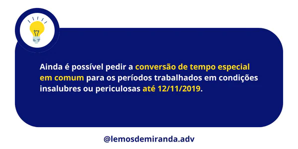 Conversão de tempo especial em comum