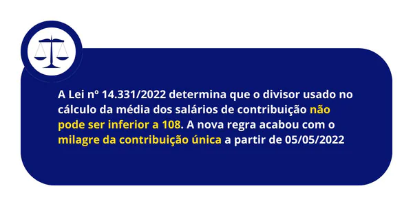 Divisor mínimo Aposentadoria Por Idade
