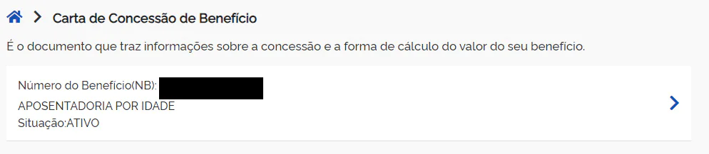 Benefício Carta de Concessão Meu INSS